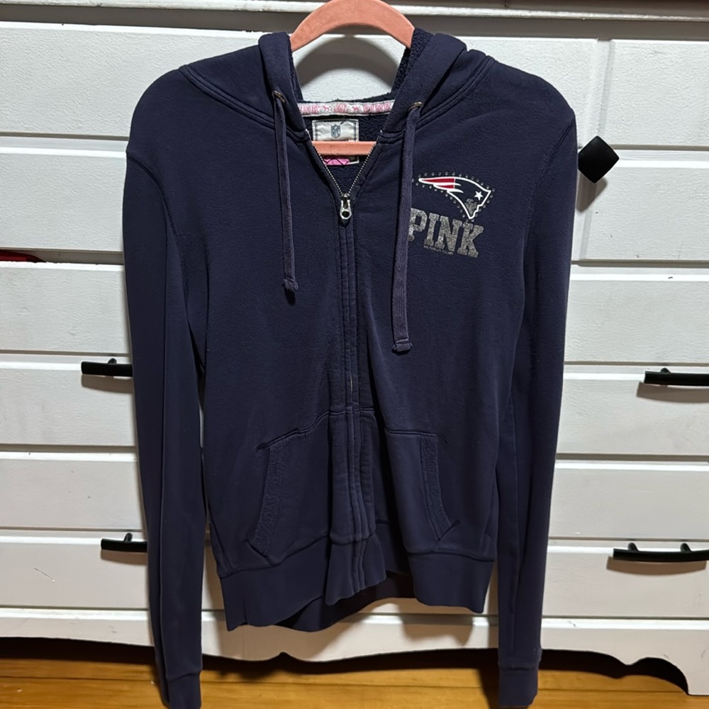 VS pink New England patriot’s sweater